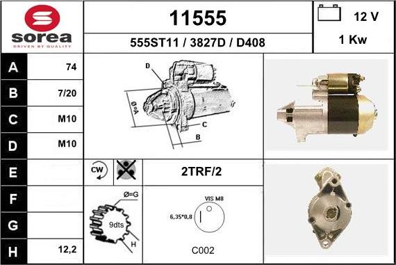 EAI 11555 - Стартер autospares.lv