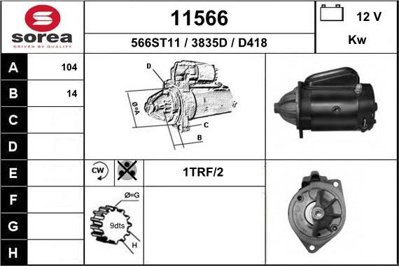 EAI 11566 - Стартер autospares.lv