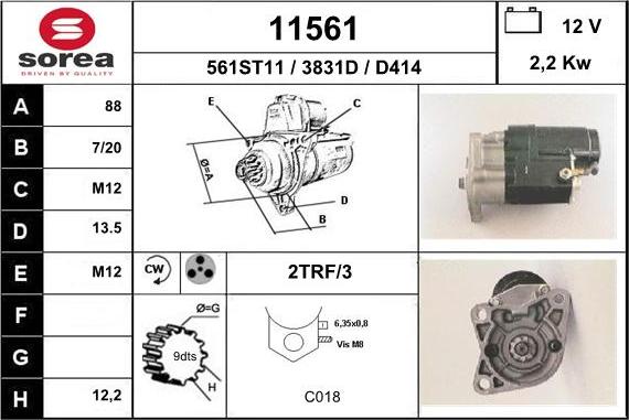 EAI 11561 - Стартер autospares.lv