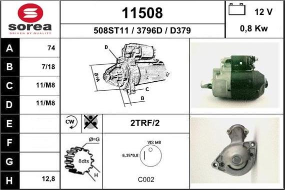 EAI 11508 - Стартер autospares.lv