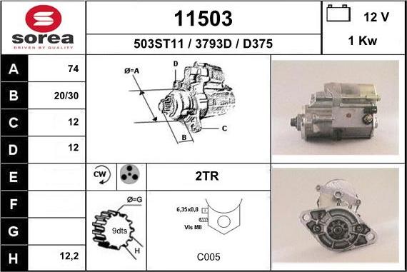 EAI 11503 - Стартер autospares.lv