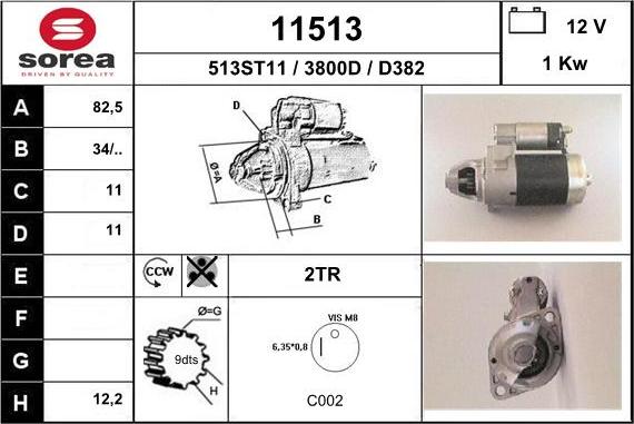 EAI 11513 - Стартер autospares.lv