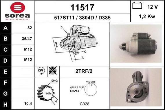 EAI 11517 - Стартер autospares.lv