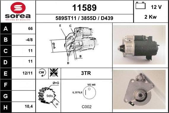 EAI 11589 - Стартер autospares.lv