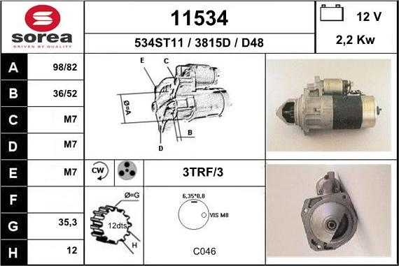 EAI 11534 - Стартер autospares.lv