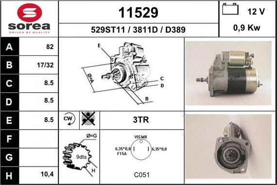 EAI 11529 - Стартер autospares.lv