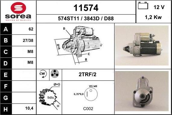 EAI 11574 - Стартер autospares.lv