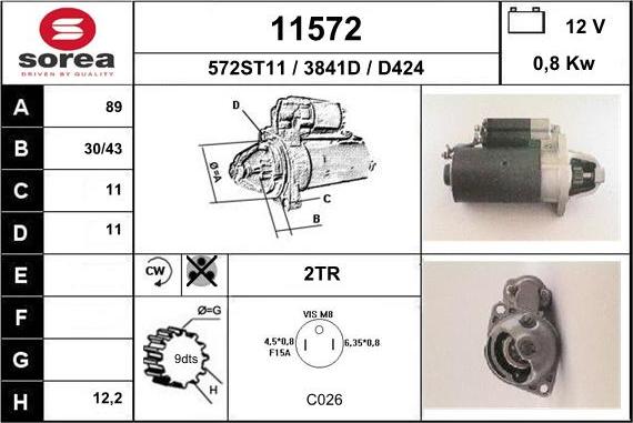 EAI 11572 - Стартер autospares.lv