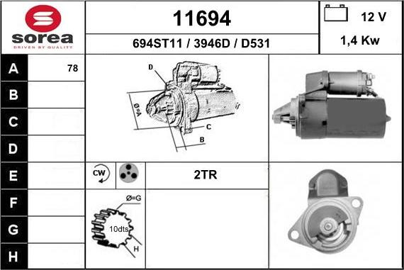 EAI 11694 - Стартер autospares.lv