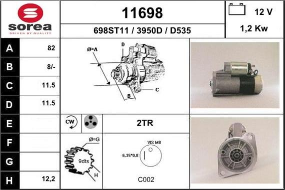 EAI 11698 - Стартер autospares.lv