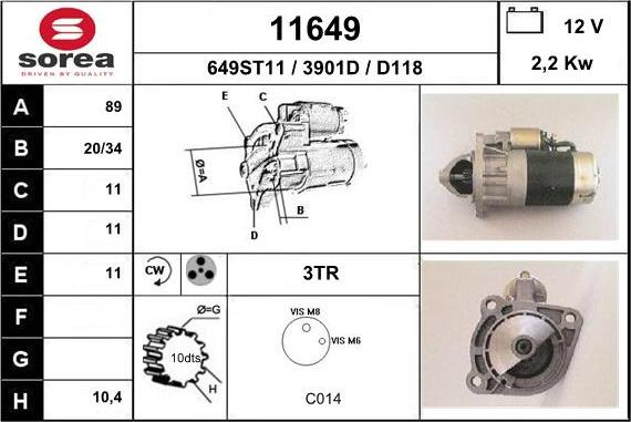 EAI 11649 - Стартер autospares.lv