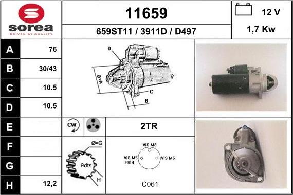 EAI 11659 - Стартер autospares.lv