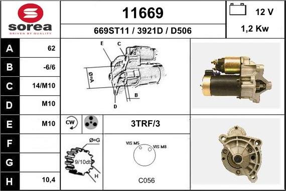 EAI 11669 - Стартер autospares.lv