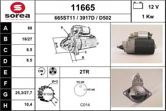 EAI 11665 - Стартер autospares.lv