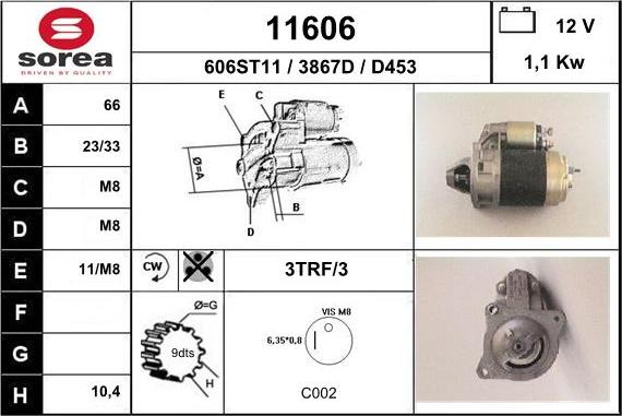 EAI 11606 - Стартер autospares.lv