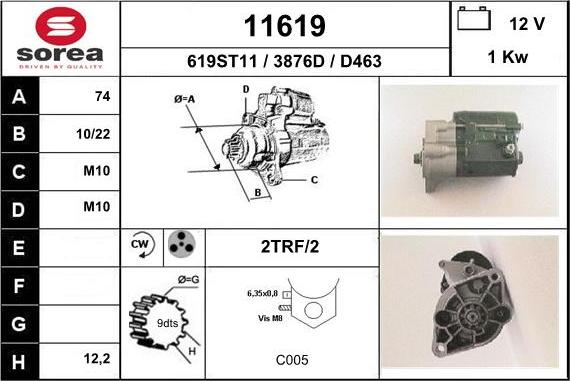 EAI 11619 - Стартер autospares.lv