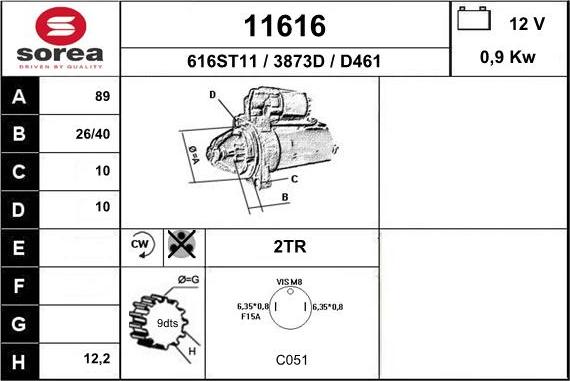 EAI 11616 - Стартер autospares.lv