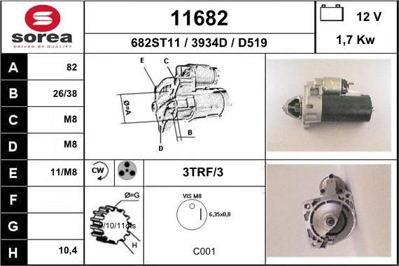 EAI 11682 - Стартер autospares.lv