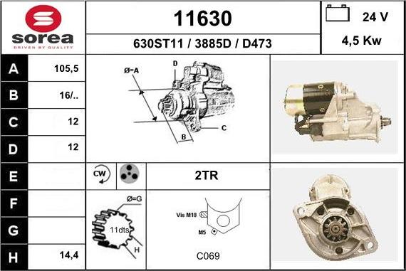 EAI 11630 - Стартер autospares.lv