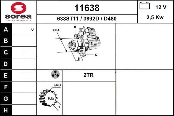 EAI 11638 - Стартер autospares.lv