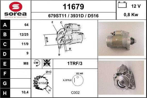 EAI 11679 - Стартер autospares.lv