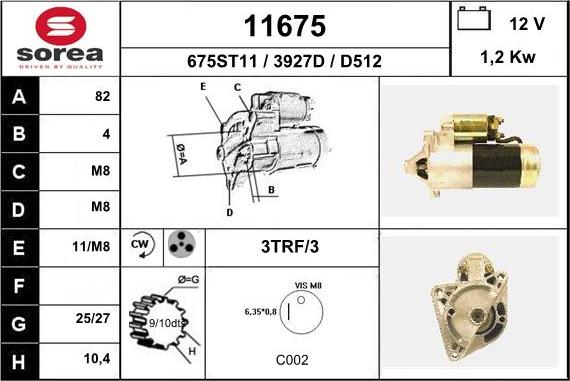 EAI 11675 - Стартер autospares.lv