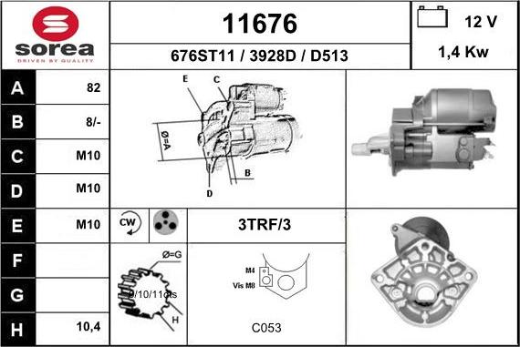 EAI 11676 - Стартер autospares.lv