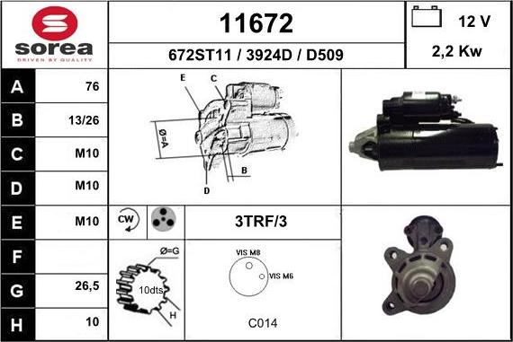 EAI 11672 - Стартер autospares.lv