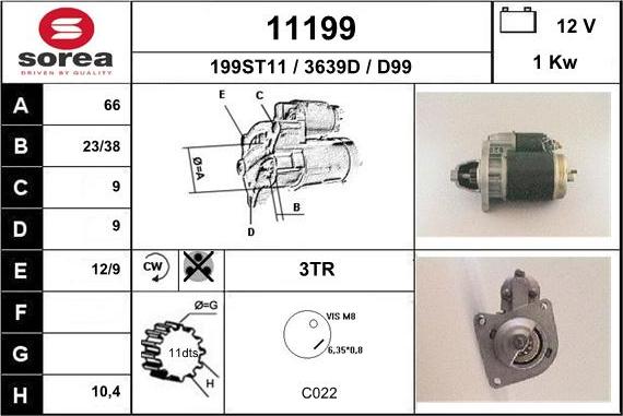 EAI 11199 - Стартер autospares.lv