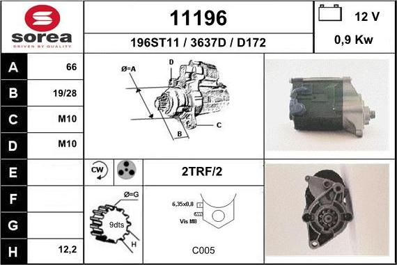 EAI 11196 - Стартер autospares.lv