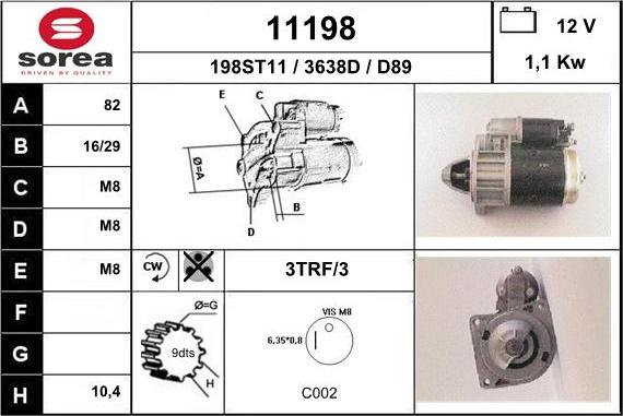 EAI 11198 - Стартер autospares.lv