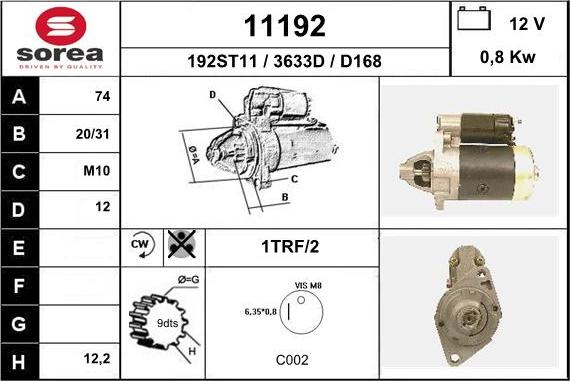 EAI 11192 - Стартер autospares.lv