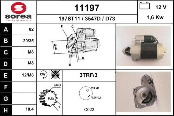 EAI 11197 - Стартер autospares.lv