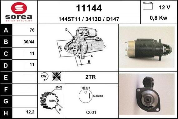 EAI 11144 - Стартер autospares.lv