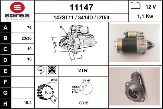 EAI 11147 - Стартер autospares.lv