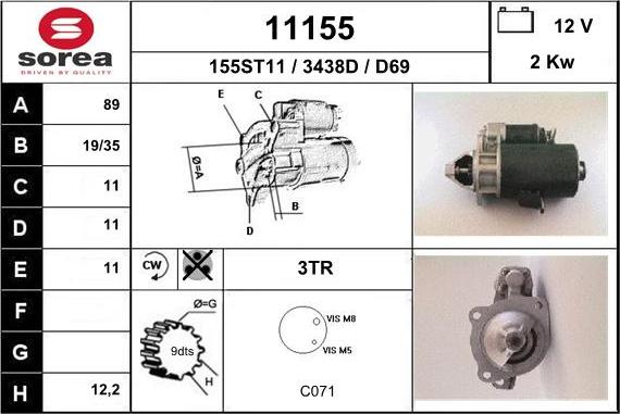 EAI 11155 - Стартер autospares.lv