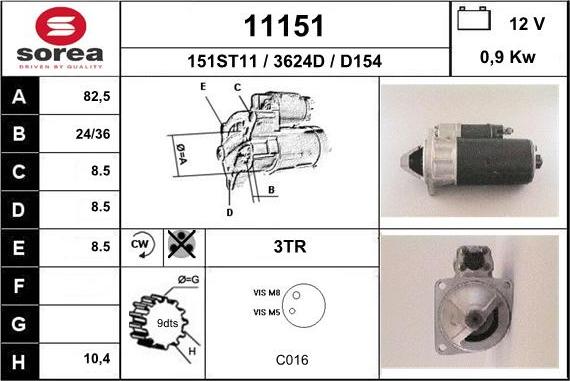 EAI 11151 - Стартер autospares.lv