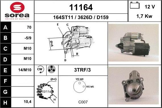 EAI 11164 - Стартер autospares.lv