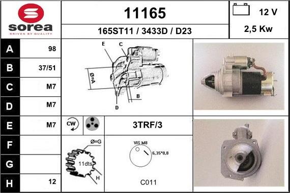 EAI 11165 - Стартер autospares.lv