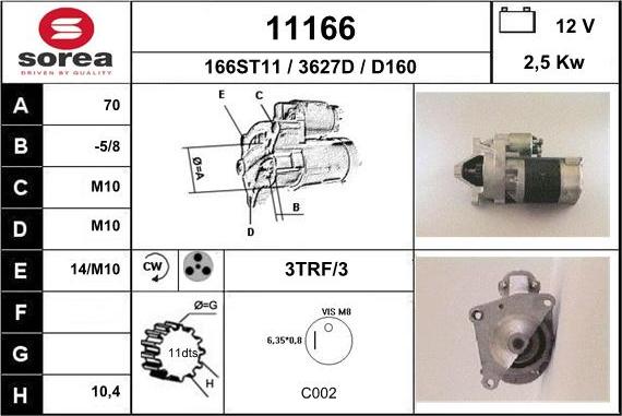 EAI 11166 - Стартер autospares.lv