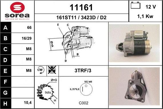 EAI 11161 - Стартер autospares.lv