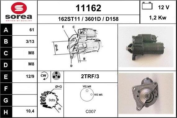 EAI 11162 - Стартер autospares.lv