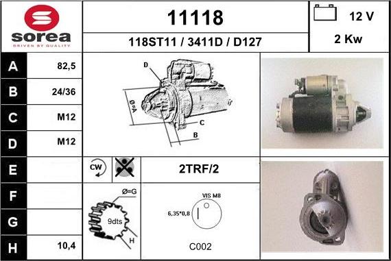 EAI 11118 - Стартер autospares.lv