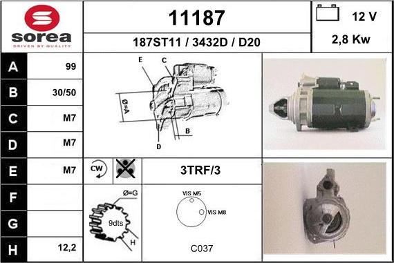 EAI 11187 - Стартер autospares.lv