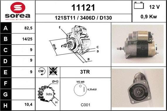 EAI 11121 - Стартер autospares.lv