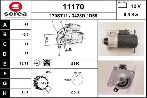 EAI 11170 - Стартер autospares.lv