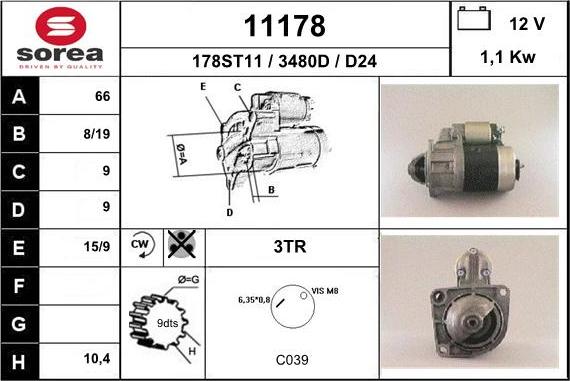 EAI 11178 - Стартер autospares.lv