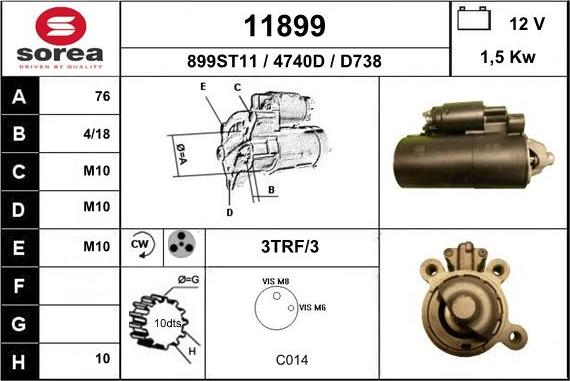 EAI 11899 - Стартер autospares.lv