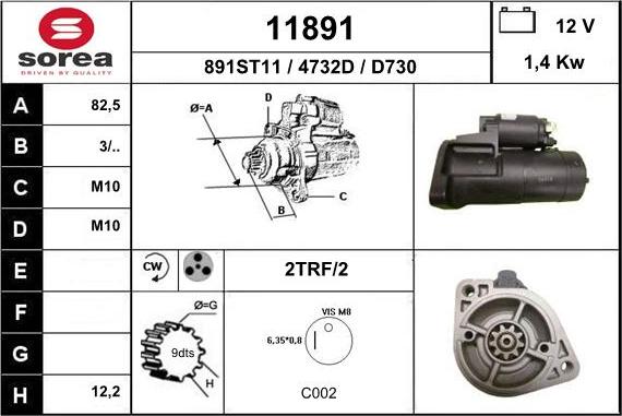 EAI 11891 - Стартер autospares.lv