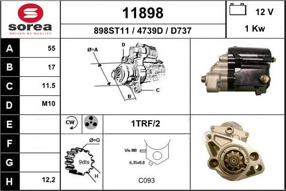 EAI 11898 - Стартер autospares.lv